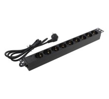 Exegate EX280848RUS Блок розеток ExeGate ServerPro PDU-19H902 Al-9S-EU1.8, 19",1U,алюм, 9Schuko, евровилка, 1.8м