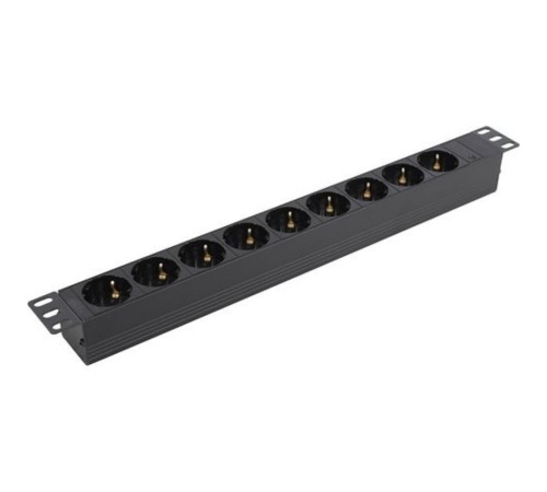 Exegate EX280853RUS Блок розеток ExeGate ServerPro PDU-19H907 Al-9S-C20, 19",1U,алюм, 9Schuko, С20