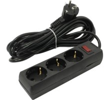 Exegate EX279352RUS Удлинитель ExeGate EC-3-5B (3 розетки, 5м, евровилка, черный)