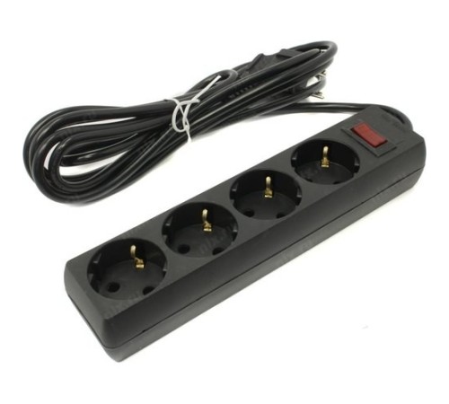 Exegate EX279397RUS Удлинитель ExeGate EC-4-3B (4 розетки, 3м, евровилка, черный)