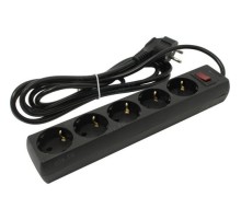 Exegate EX279357RUS Удлинитель ExeGate EC-5-3B (5 розеток, 3м, евровилка, черный)