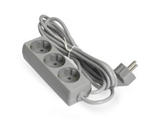 Exegate EX285805RUS Удлинитель ExeGate ECE-3-3G (3 евророзетки с заземлением, 3м, серый)