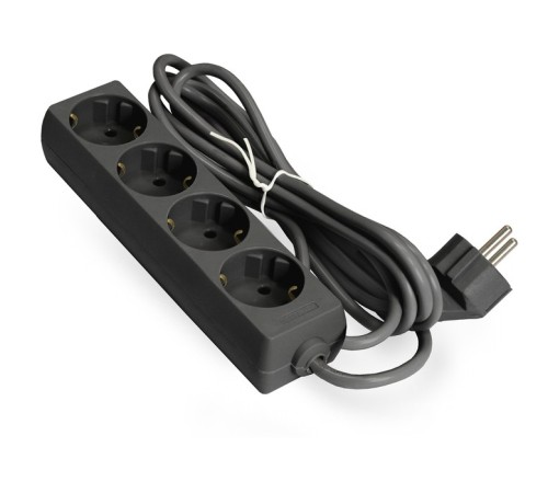 Exegate EX285813RUS Удлинитель ExeGate ECE-4-3B (4 евророзетки с заземлением, 3м, черный)