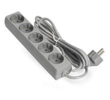 Exegate EX285826RUS Удлинитель ExeGate ECE-5-5G (5 евророзетки с заземлением, 5м, серый)