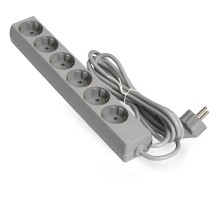 Exegate EX285832RUS Удлинитель ExeGate ECE-6-3G (6 евророзетки с заземлением, 3м, серый)