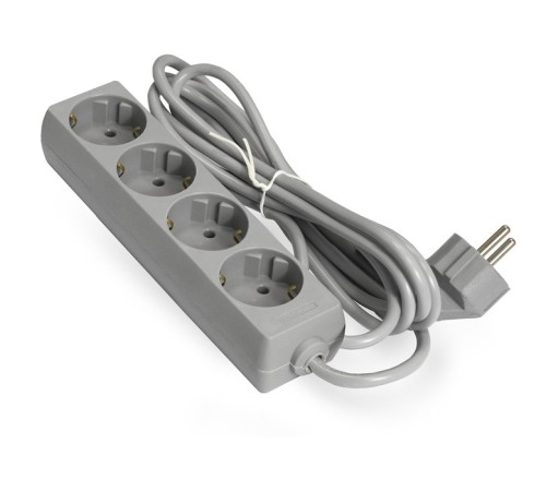 Exegate EX285814RUS Удлинитель ExeGate ECE-4-3G (4 евророзетки с заземлением, 3м, серый)