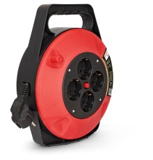 Exegate EX286336RUS Удлинитель на катушке ExeGate Master ECS-1-1B (4 евророзетки с заземлением, 10м, защита от детей, защита от перегрузки, 3х1,0мм2, 10А/2.2кВт)