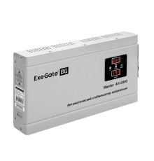 Exegate EX291739RUS Стабилизатор напряжения ExeGate Master AV-2000 (2000ВА, 140-260В, цифр. индикация вход/вых. напряжения, 220В±8%, КПД 98%, 5 уровней защиты, задержка, метал.корпус, евророзетка, RTL
