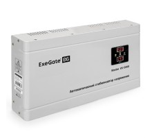 Exegate EX291741RUS Стабилизатор напряжения ExeGate Master AV-5000 (5000ВА, 140-260В, цифр. индикация вход/вых. напряжения, 220В±8%, КПД 98%, 5 уровней защиты, задержка, метал.корпус, клем.колодка, RT