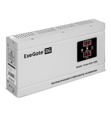 Exegate EX291745RUS Стабилизатор напряжения ExeGate Master Turbo AVS-1000 (1000ВА, 100-265В, цифр. индикация вход/вых. напряжения, 220В±8%, КПД 98%, 5 уровней защиты, задержка, усиленный метал.корпус,