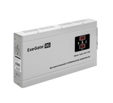 Exegate EX291746RUS Стабилизатор напряжения ExeGate Master Turbo AVS-1500 (1500ВА, 100-265В, цифр. индикация вход/вых. напряжения, 220В±8%, КПД 98%, 5 уровней защиты, задержка, усиленный метал.корпус,