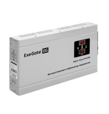 Exegate EX291747RUS Стабилизатор напряжения ExeGate Master Turbo AVS-2000 (2000ВА, 100-265В, цифр. индикация вход/вых. напряжения, 220В±8%, КПД 98%, 5 уровней защиты, задержка, усиленный метал.корпус,