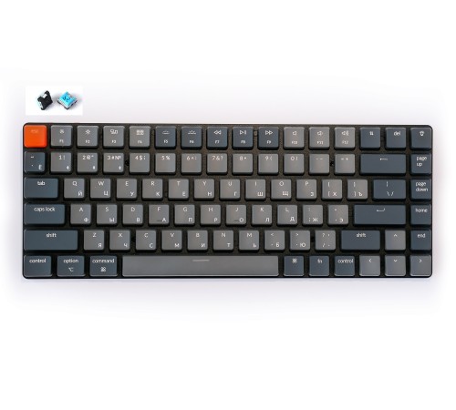 Беспроводная механическая ультратонкая клавиатура Keychron K3, 84 клавиши, White LED подсветка, Blue Switch