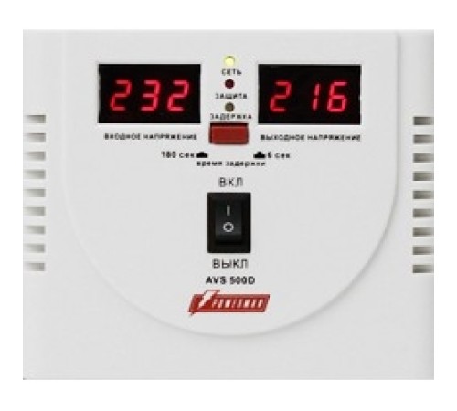 Powerman Стабилизаторы напряжения AVS 500D (220В±8% 500ВА,5А,КПД 98%, циф. индикация вх./вых.)