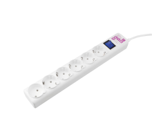 Сетевой фильтр Power Cube  PC 3м 6розеток, бел. 16А, SPG6-A1 (SPG6-А1)
