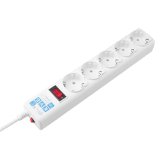 PowerCube Фильтр-удлинитель (SPG-B-0,5M-WHITE) РС 0,5м 5р, бел. 10А