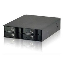 Procase L2-104-SATA3-BK {Hot-swap корзина 4 SATA3/SAS, черный, с замком, hotswap mobie rack module for 2,5" HDD(1x5,25) 2xFAN 40x15mm}