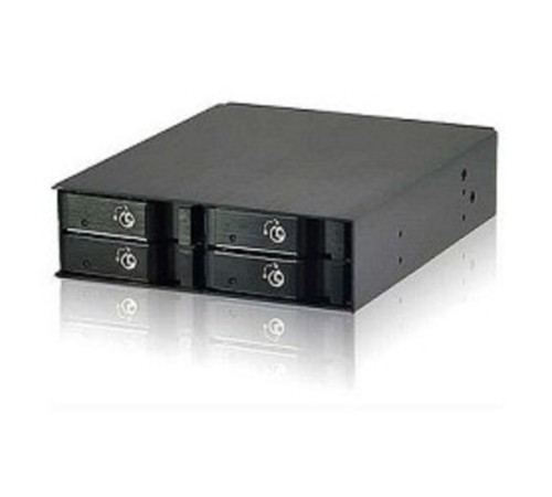 Procase L2-104-SATA3-BK {Hot-swap корзина 4 SATA3/SAS, черный, с замком, hotswap mobie rack module for 2,5" HDD(1x5,25) 2xFAN 40x15mm}