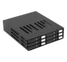 Procase L2-106-SATA3-BK {Корзина L2-106SATA3 6 SATA3/SAS, черный, с замком, hotswap mobie rack module for 2,5" slim HDD(1x5,25) 2xFAN 40x15mm}