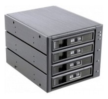 Procase L3-304-SATA3-BK {Hot-swap корзина 4 SATA3/SAS 6Gb, черный, с замком, hotswap aluminium mobie rack module (3x5,25) 1xFAN 80x15mm}