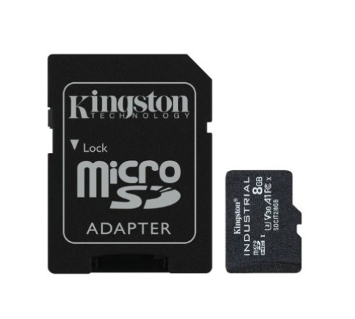 Micro SecureDigital 8Gb Kingston Class10  [SDCIT2/8GB] Industrial Temperature Class UHS-I с адаптером