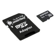 Micro SecureDigital 8Gb Smart buy SB8GBSDCL10-01 {Micro SDHC Class 10, SD adapter}