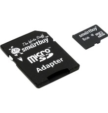 Micro SecureDigital 8Gb Smart buy SB8GBSDCL10-01 {Micro SDHC Class 10, SD adapter}