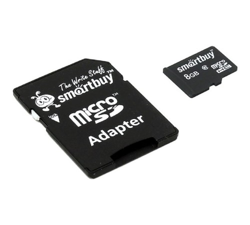 Micro SecureDigital 8Gb Smart buy SB8GBSDCL10-01 {Micro SDHC Class 10, SD adapter}