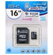 Micro SecureDigital 16Gb Smart buy SB16GBSDCL10-01 {Micro SDHC Class 10, SD adapter}