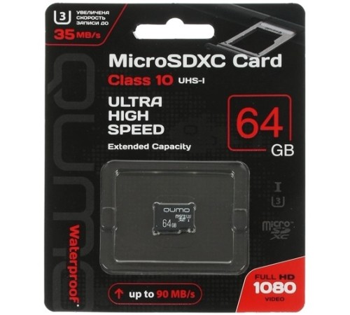 Micro SecureDigital 64Gb QUMO QM64GMICSDXC10U3NA {MicroSDXC Class 10 UHS-I} Micro SecureDigital 64Gb QUMO QM64GMICSDXC10U3NA {MicroSDXC Class 10 UHS-I}