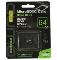 Micro SecureDigital 64Gb QUMO QM64GMICSDXC10U1NA {MicroSDXC Class 10 UHS-I}