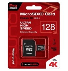 Micro SecureDigital 128Gb QUMO QM128GMICSDXC10U3 {MicroSDXC Class 10 UHS-I, SD adapter}