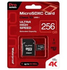 Micro SecureDigital 256Gb QUMO QM256GMICSDXC10U3 {MicroSDXC Class 10 UHS-I, SD adapter}