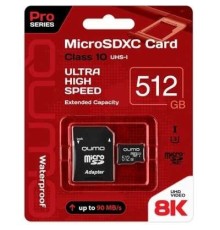 Micro SecureDigital 512Gb QUMO QM512GMICSDXC10U3 {MicroSDXC Class 10 UHS-I, SD adapter}