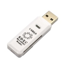 5bites RE2-100WH USB2.0 Устройство ч/з карт памяти 0 / SD / TF / USB PLUG / WHITE