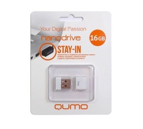 USB 2.0 QUMO 16GB NANO [QM16GUD-NANO-W] White