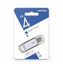 Smartbuy USB Drive 4Gb V-Cut series Silver SB4GBVC-S
