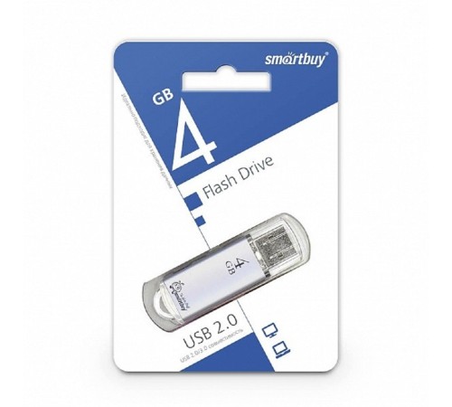 Smartbuy USB Drive 4Gb V-Cut series Silver SB4GBVC-S
