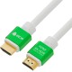 Greenconnect Кабель 5.0m HDMI версия 2.0, HDR 4:2:2, Ultra HD, 4K 60 fps 60Hz/5K*30Hz, 3D, AUDIO, 18.0 Гбит/с, 28/28 AWG, OD7.3mm, тройной экран, белый, AL корпус зеленый, GCR-51292 Greenconnect HDMI (m) - HDMI (m) 5м (GCR-51292)