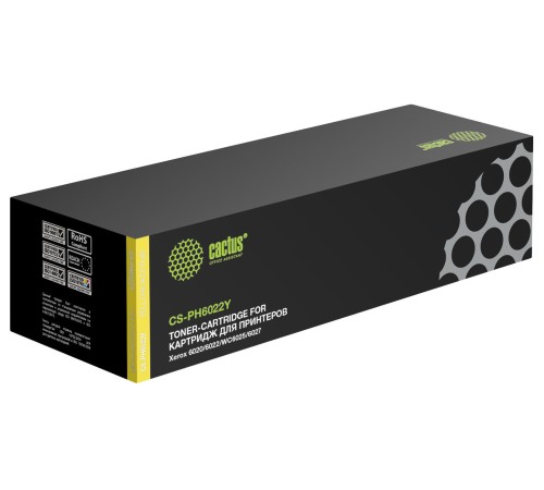 Картридж лазерный Cactus CS-PH6022Y 106R02762 желтый (1000стр.) для Xerox Phaser 6020/6022/WC 6025/6027