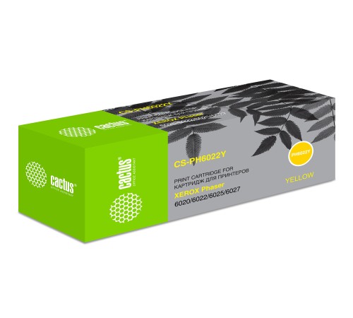Картридж лазерный Cactus CS-PH6022Y 106R02762 желтый (1000стр.) для Xerox Phaser 6020/6022/WC 6025/6027