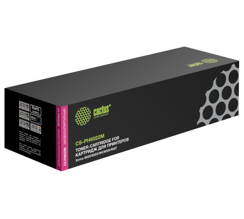 Картридж лазерный Cactus CS-PH6022M 106R02761 пурпурный (1000стр.) для Xerox Phaser 6020/6022/WC6025/6027