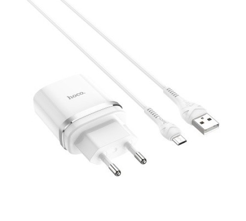 HOCO HC-16286 C12Q/ Сетевое ЗУ + Кабель Micro 1m/ QC 3.0/ 1 USB/ Выход: 5V_9V_12V, 18W/ White
