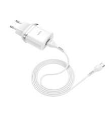 HOCO HC-16309 C12Q/ Сетевое ЗУ + Кабель Type-C 1m/ QC 3.0/ 1 USB/ Выход: 5V_9V_12V, 18W/ White