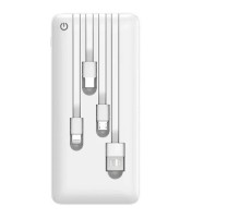 Perfeo Powerbank ABSOLUTE 10000mah In Micro usb,USB /Out USB,Micro usb,Type-C,Lightning, 2.1А/ White (PF_B4879)