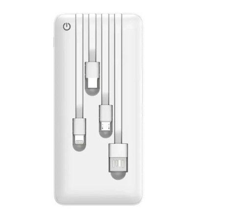 Perfeo Powerbank ABSOLUTE 10000mah In Micro usb,USB /Out USB,Micro usb,Type-C,Lightning, 2.1А/ White (PF_B4879)