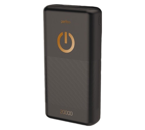 Perfeo Powerbank 20000 mah + Micro usb /In Micro usb /Out USB 1 А, 2.1A/ Black (PF_B4298)