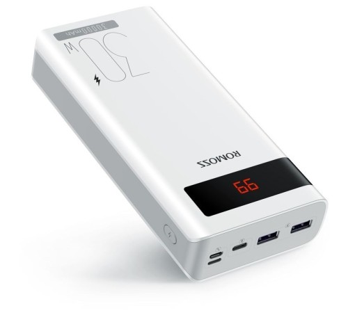 Romoss Sense8PS Pro Мобильный аккумулятор 30000mAh 5A QC PD 2xUSB белый (1845939)