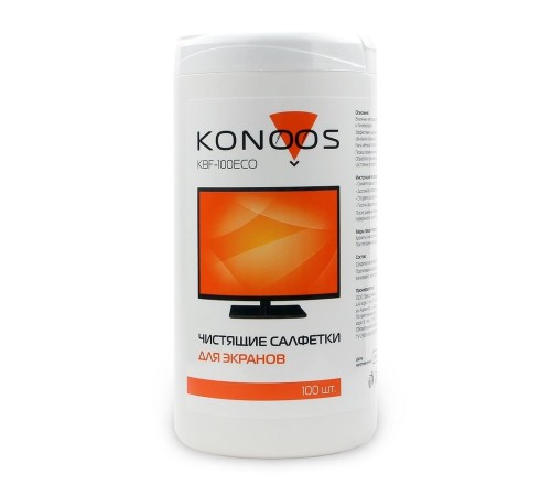 Konoos KBF-100ECO Салфетки для ЖК-экранов в банке, 100 шт. Konoos KBF-100ECO Салфетки для ЖК-экранов в банке, 100 шт.