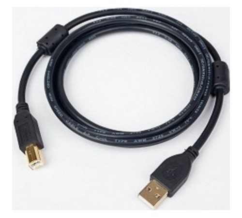 Bion Кабель интерфейсный USB 2.0 AM/BM, позолоченные контакты, ферритовые кольца, 3м, черный [BXP-CCF-USB2-AMBM-030]